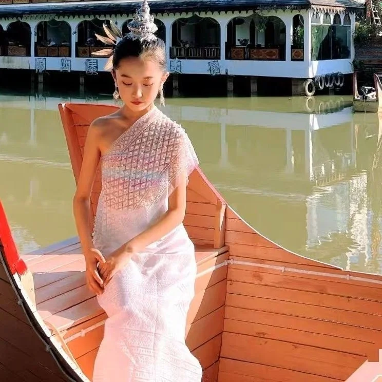 Thailand Myanmar children Dai clothing set Thai Traditional Clothing girl Stage Performance National Outfit Ethnic Costume thai style skirt