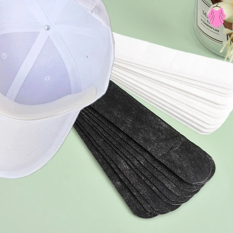 Disposable cap liner moisture wicking sweatband visor hat size reducer adhesive sweat absorbing strips patch tape 5Pieces