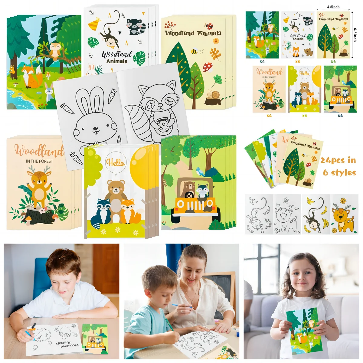DIY Coloring Book Filling the Ocean Animal/Woodland/Science Theme Pattern Color Book Drawing Atlas Book For School Teaching Supp 6