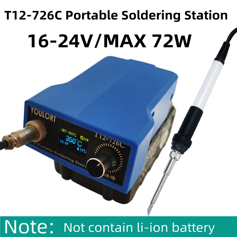 

YOULORT T12-726C Cordless Soldering Iron Station For 16-24V Max Li-ion Battery For Makita Battery Electric Solder