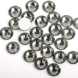 Premium Quality Glass Crystal Rhinestones - Flatback Glitter Stones for Nail Art and DIY Crafts (Black Diamond)