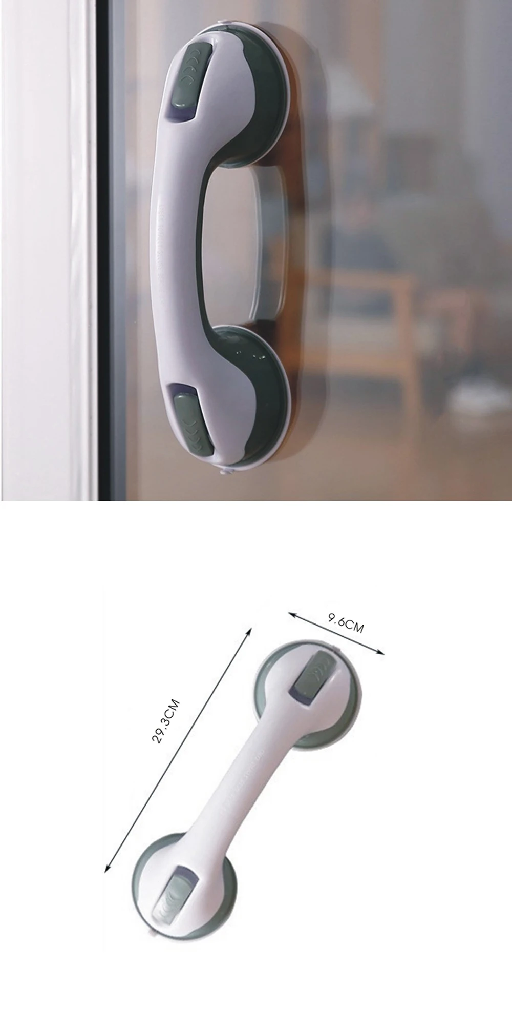 Description Picture 2 of itemBathroom Suction Grab Bar Safety Helping Handle Anti Slip Shower Handles Vacuum Sucker Handrail Plastics Suction Cup Bath Handle