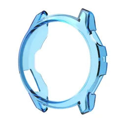 Clear TPU Soft Protective Bumper Case for Smart Watch Band - Half Cover Protector Shell Accessories (Blue)