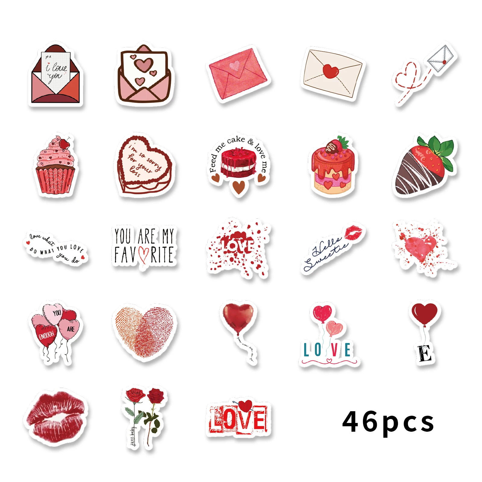 100 adesivi romantici per San Valentino, impermeabili, in vinile non ripetuto, per laptop, regali, bottiglie d'acqua, scooter e San Valentino, decorazioni per finestre