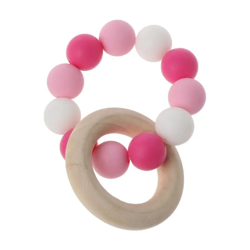

Infant Teething Colorful Chewing Beads Rings Teether Christmas Gift for Toddlers Motor Nursing Grasping