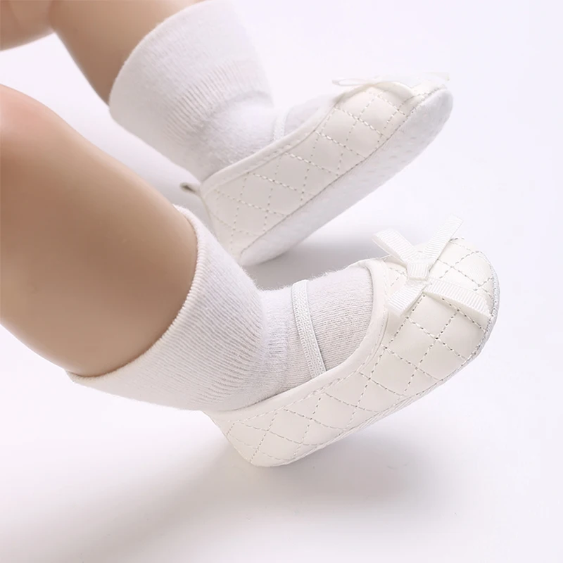 Cute Baby Patent Leather First Walker Shoes for Girl 2024 Infant Newborn Spring Autumn Bow Princess Dress No-Slip Shoes 5