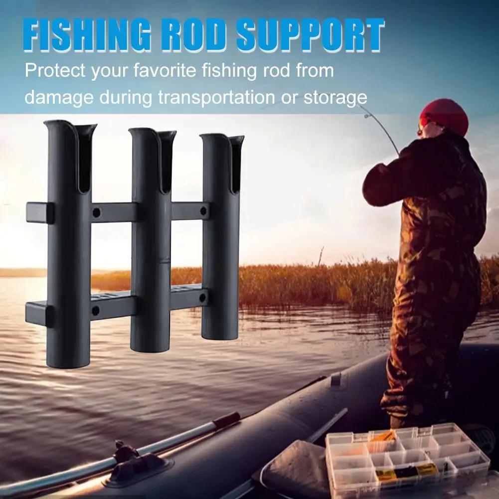 Fishing Rod Racks Holder With Slots Space Saving 3 Tubes Link Mount ...