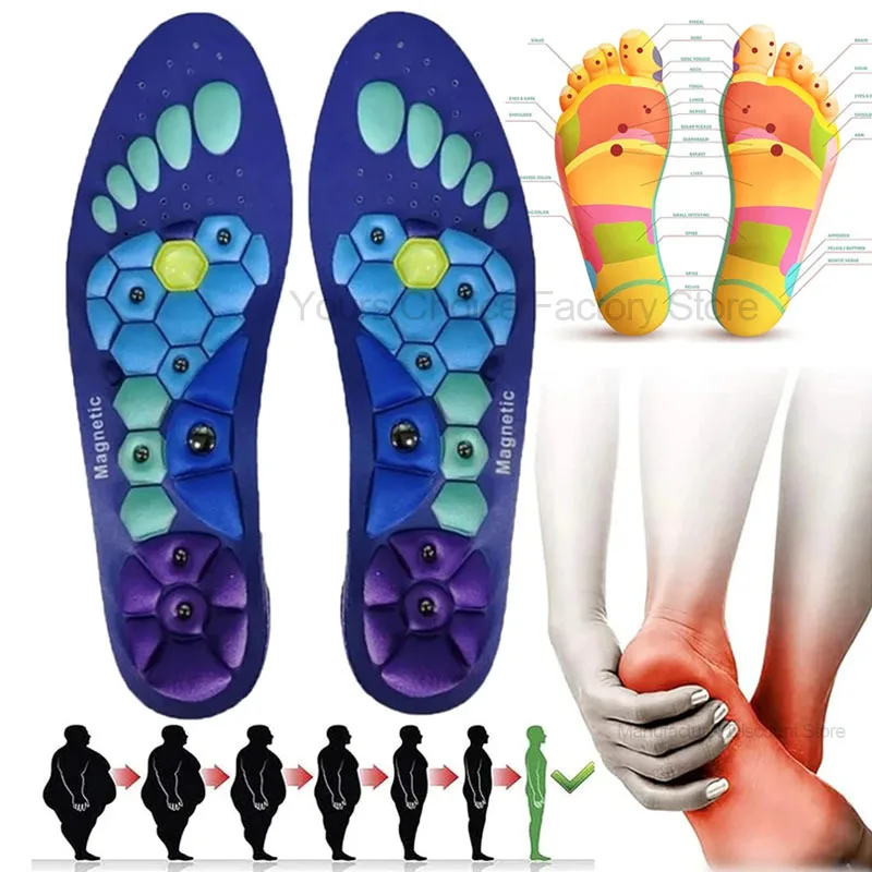 Medical Magnetic Therapy Sports Insoles Massage Foot Weight Loss Slimming Acupressure Insole Anti-fatigue Health Care Shoe Pads Best Sellers In Women's Clothing