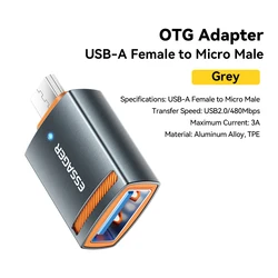 Essager Universal USB - C OTG Adapter - Multi - Port USB Converter (USB2.0 to Micro 3A)