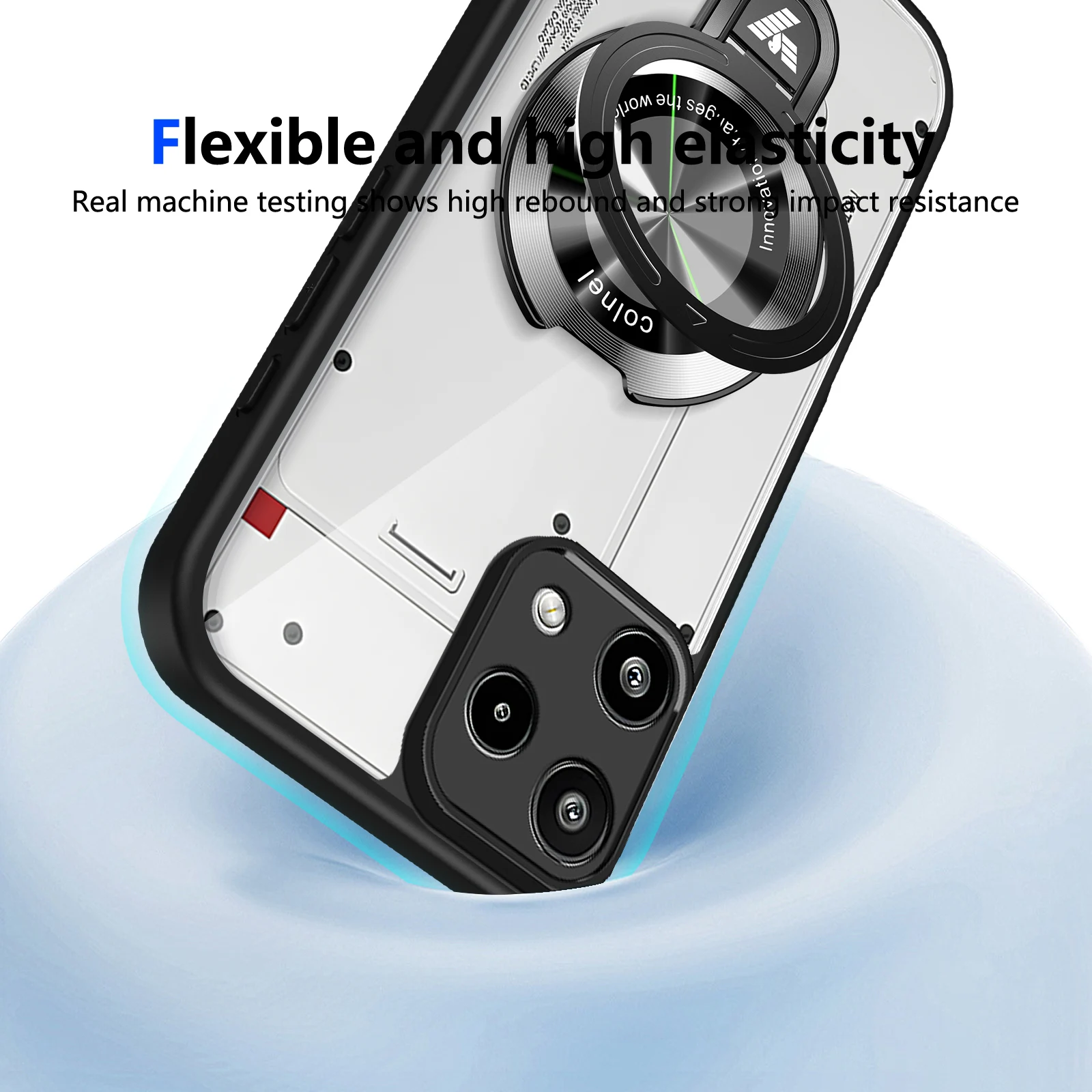 Stylish Transparent Magnetic Stand Back Cover