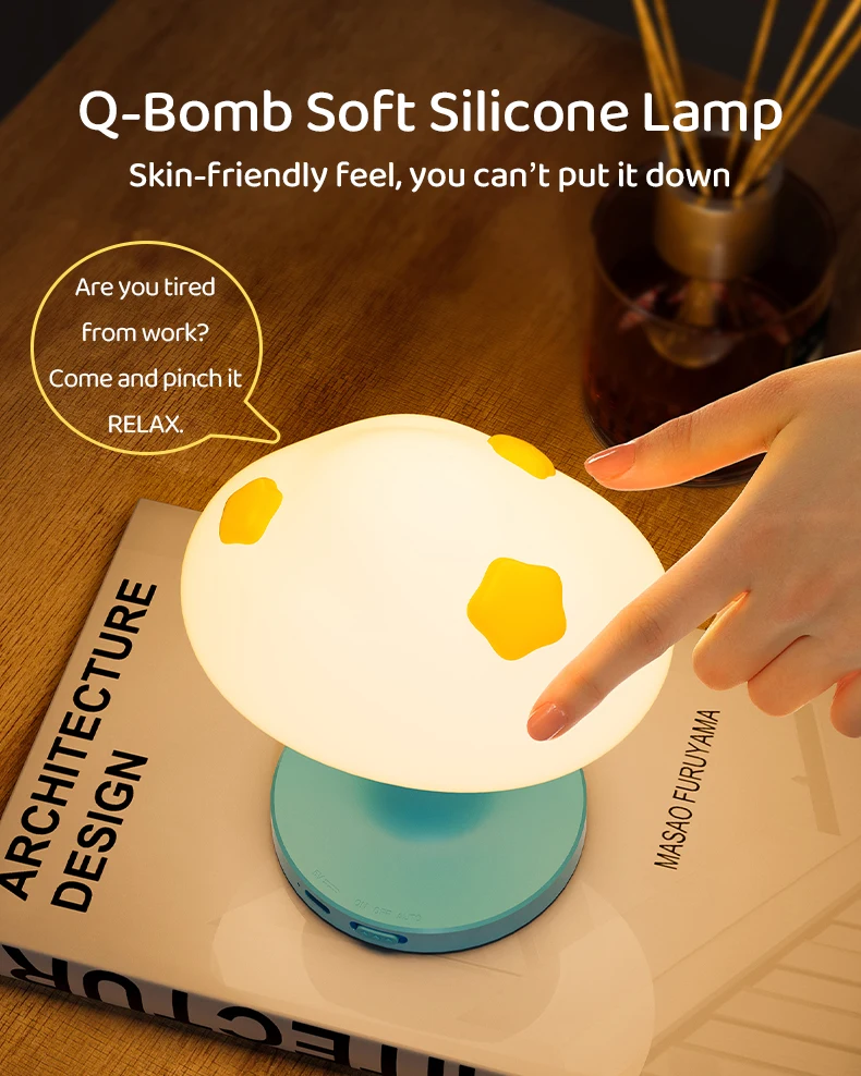 Description Picture 6 of itemCute Night Light Rabbit Charging Silicone Lamps Touch Lamps 3 Light Modes Christmas Birthday Gift Cartoon Animal Room Decoration
