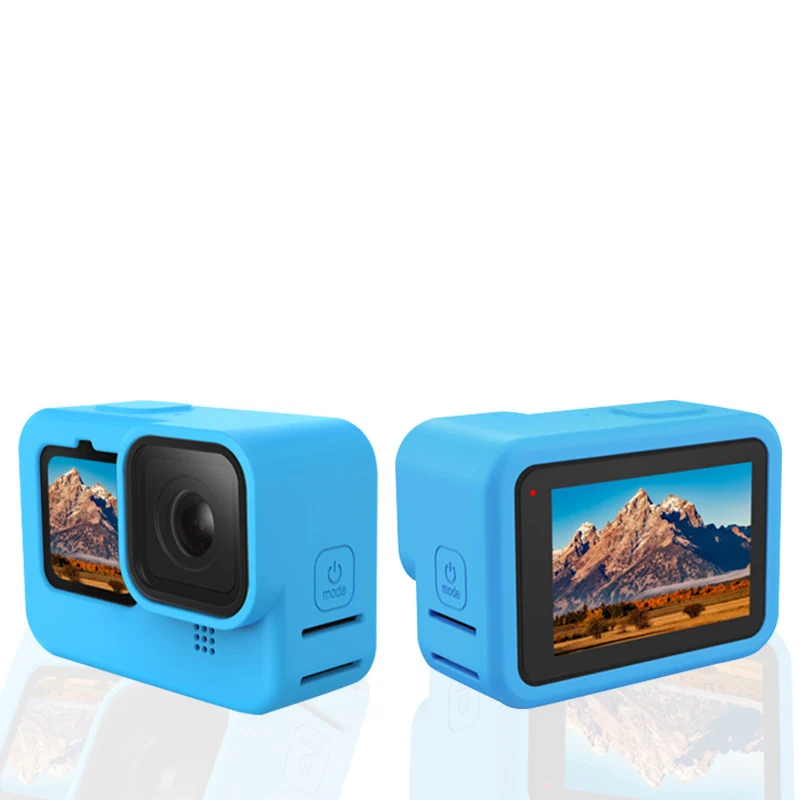 GoPro Hero 12/11/10/9 용 실리콘 케이스 렌즈 캡 커버 보호대 쉘 블랙 카메라 프레임 손목 스트랩 LCD 화면 하드 유리 필름