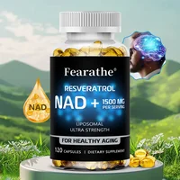 NAD+ Boost-with Resveratrol,Enhances Cellular Vitality,Promotes Cell Repair,Anti-Aging,Boosts Energy and Focus,120 Capsules