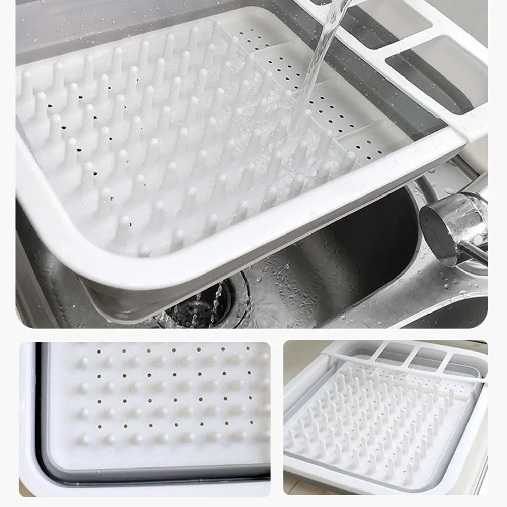 Kitchen Dry Storage Basket Drainer Organizer Foldable Dish Rack Dinnerware Bowl Rack Tableware Plate Storage Kitchen Accessories 4