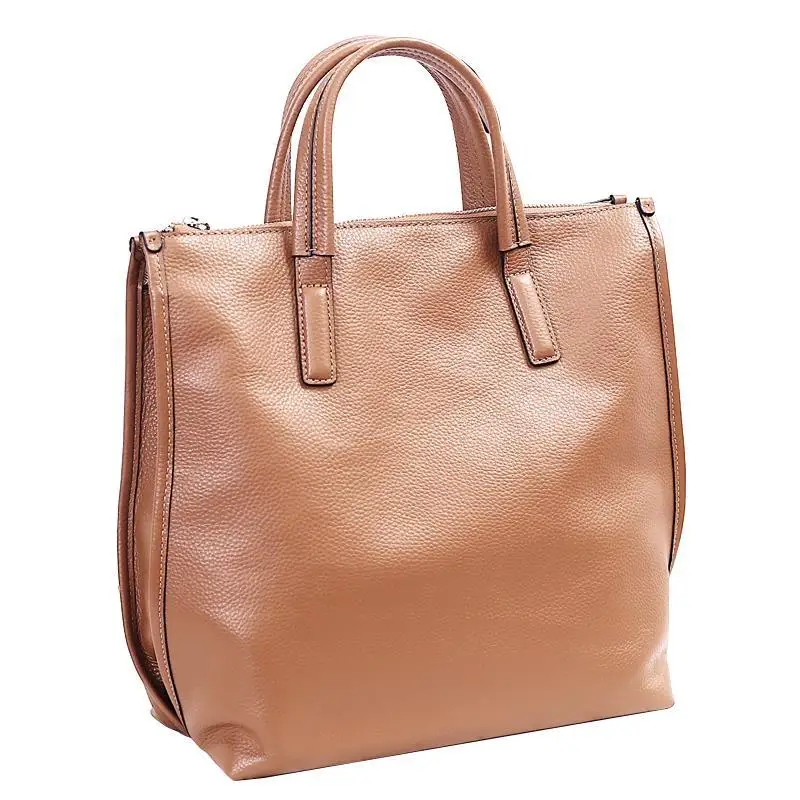 Leather Women's Bag 2022 New Simple Large-capacity Handbag First Layer Cowhide Soft Bag All-match One-shoulder Messenger Bag Tid