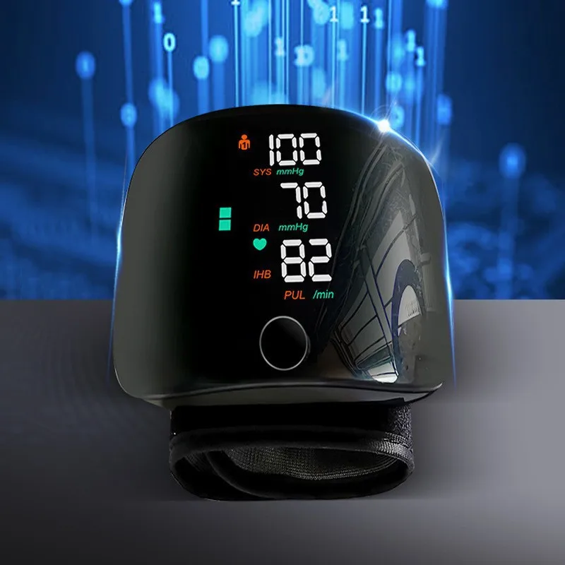 Wrist style blood pressure monitor home blood pressure monitor pulse measuring device USB charging