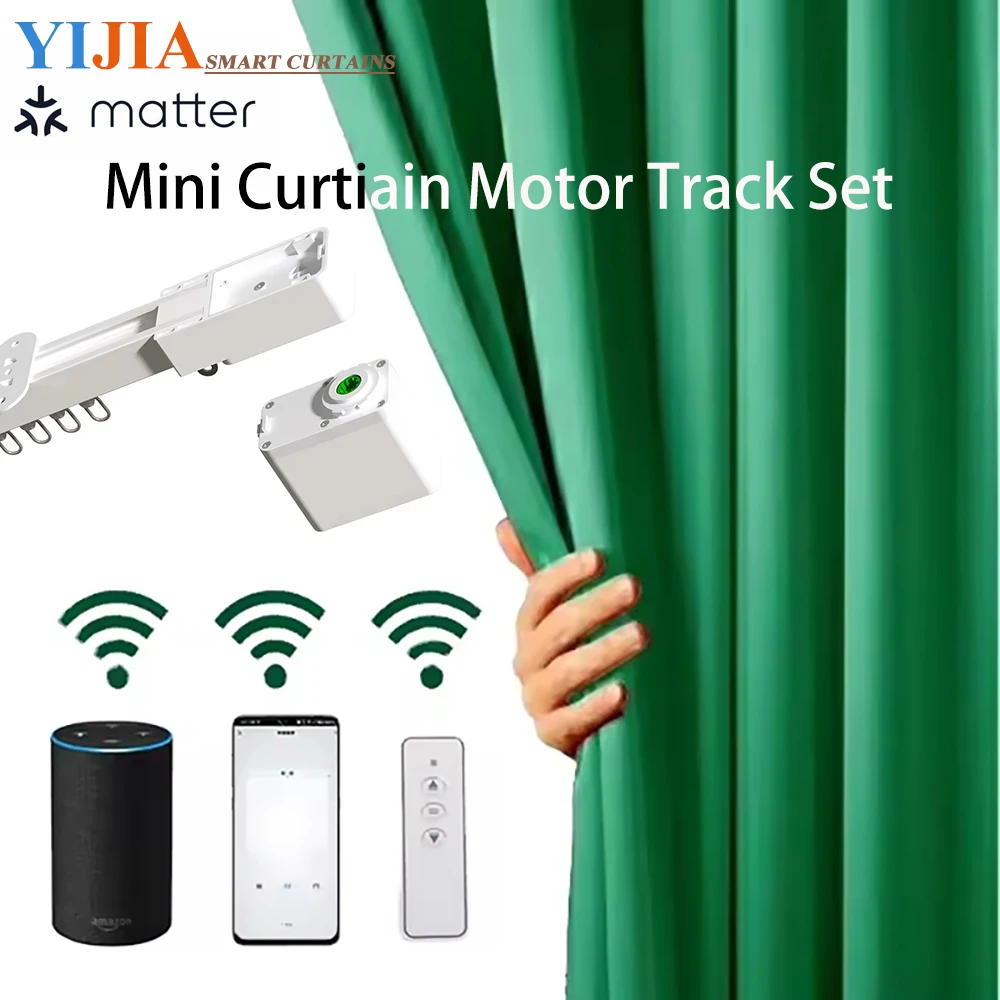 มอเตอร์ม่านอัจฉริยะ Tuya Smart Mini Wifi Matter พร้อมรางม่านไฟฟ้าแบบมีมอเตอร์ รางม่านอัตโนมัติ ควบคุมผ่านรีโมท 1