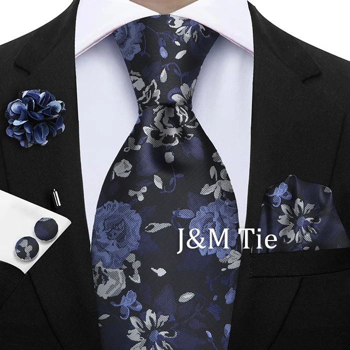 Luxus Krawatten Pfau Blau Lila Krawatte Einstecktuch Brosche Set Herren Hochzeit Krawatte Anzug Zubehör Fit Gruppe Urlaub Party Geschenk – Detail 16