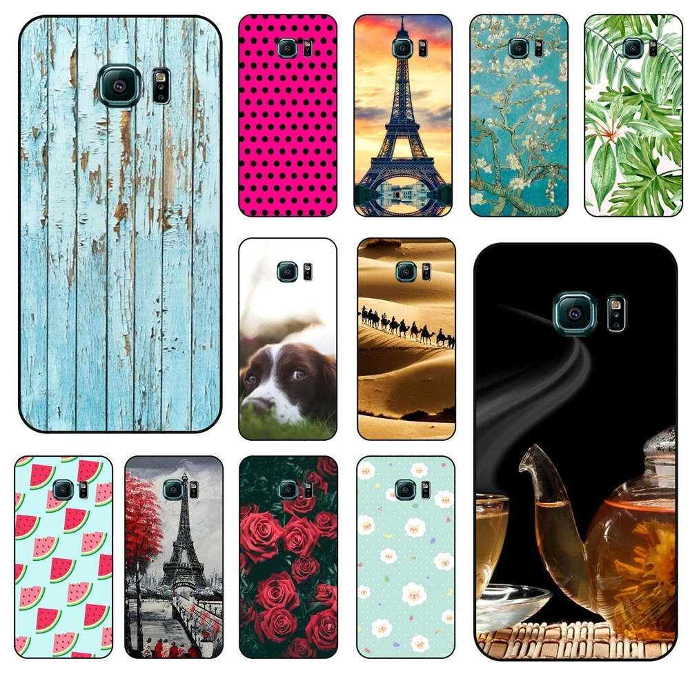 Per Samsung Galaxy S6 Edge Future Rose Flower Black Waterproof Fashion Prime Mobile Phone Skin Shell Per Samsung Galaxy S6 Edge