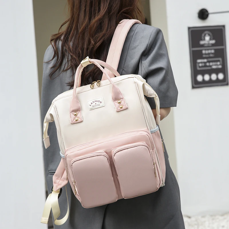 

Hot Sale Oxford Zipper Backpacks Portable Design High Quality Large Capacity Mother and Baby Bags for Women 2024 Casual