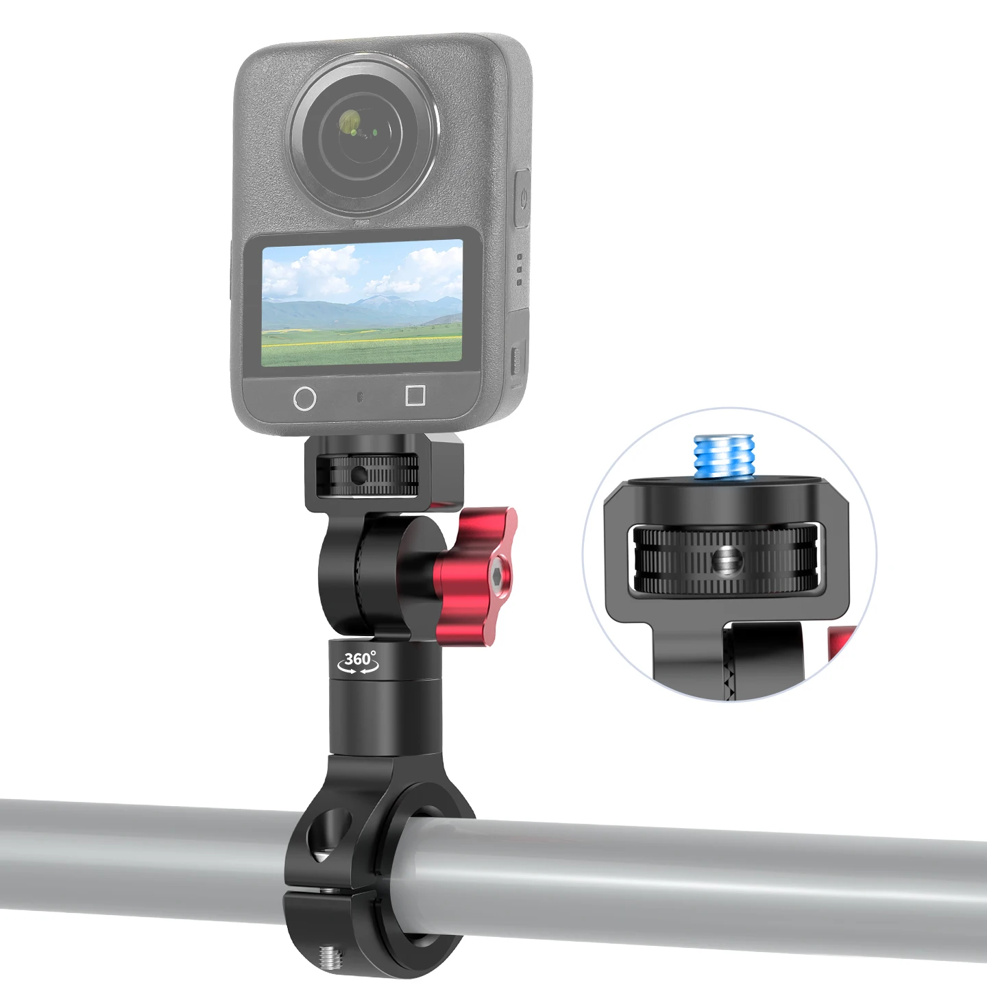 DJI 오스모 360 액션 5 프로 카메라용 자전거 핸들바 홀더 마운트 더블 락 디자인