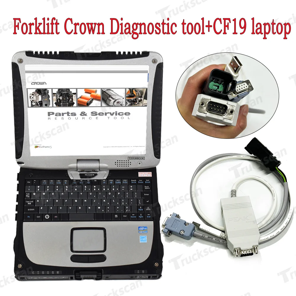 

For USB automotive scanner For Pcan-Crown CAN Interface For PEAK IPEH-002022 full system diagnostic tool +CF19 laptop