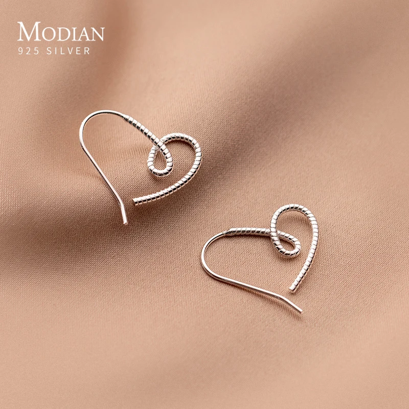 MODIAN 여성용 불규칙한 하트 댕글 귀걸이, 정통 , 저자극성 귀걸이, 고급 주얼리 선물
