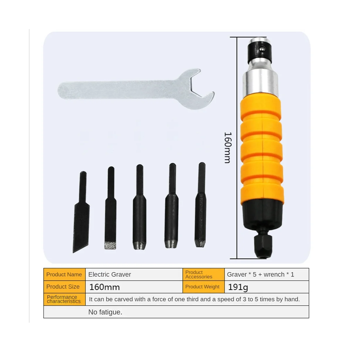 

Electric Chisel + 5 Knives + Open Wrench Engraving Tools Engraving Chisel Engraving Pen