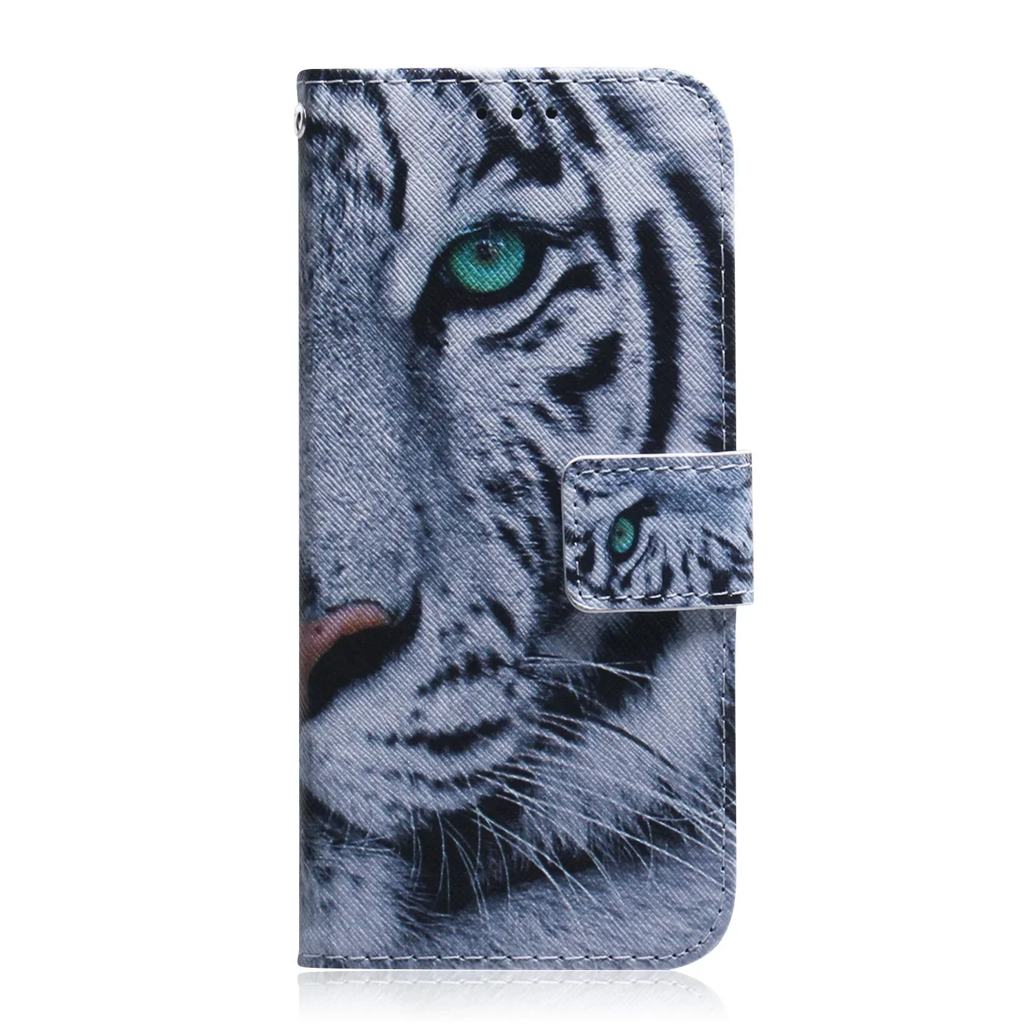 Geometric Textile Pattern Magnetic Wallet Leather Phone Case Cover