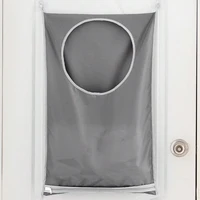 1pc wall mounted laundry storage bag, easy to access circular opening, bathroom wall mounted household clothing storage box 2