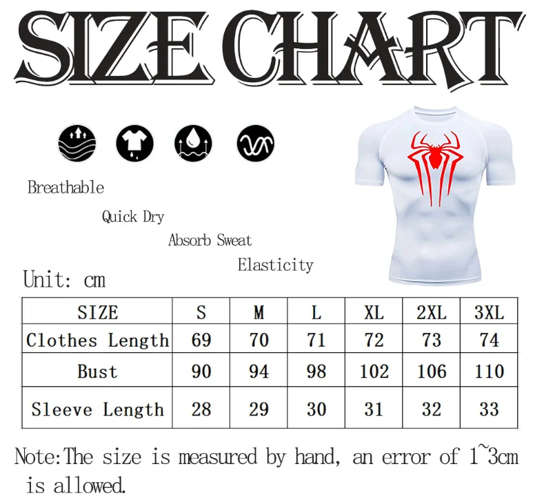 Description Picture 2 of item2025 Compression T Shirt Men Summer Sportswear Running T-shirt Elastic Quick Dry Sport Tops Tee Athletic Gym Workout Shirts Men
