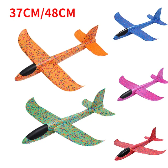1PC 48CM/37CM Children Hand Throw Flying Glider Planes Toys Kids Foam Aeroplane Model Children Outdoor Fun Toys 2