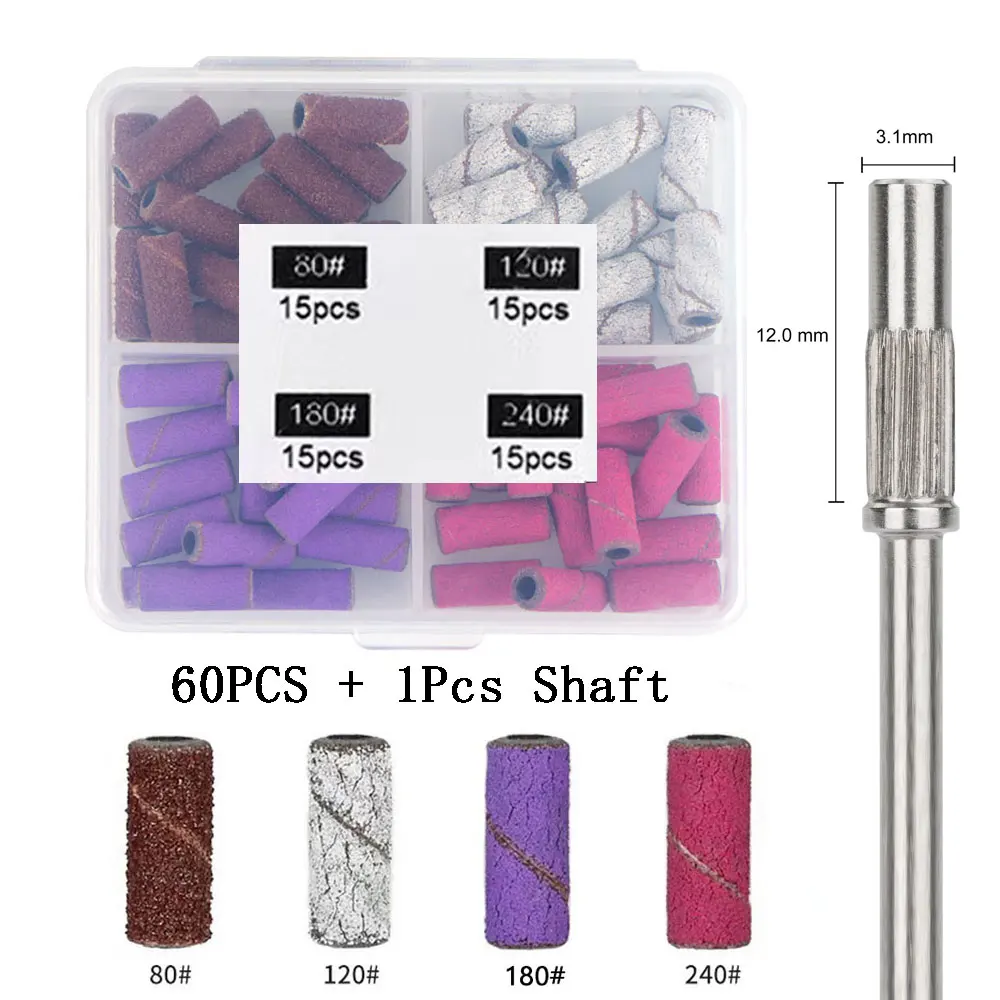 

60 шт./набор, мини-шлифовальные ленты с валом, 3,1 мм
