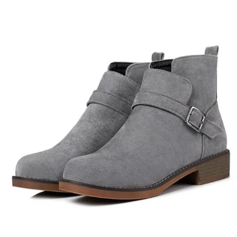 Women Boots Autumn and winter New style fashion Round head Grind boots Student Cashmere Keep warm Winter boots size 34-43