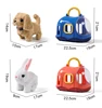 Children Pretend Play Pet Care Set Simulation Electric Plush Stuffed Dog Cat Rabbit Toy Walking Barking Education Toys for Girls 6
