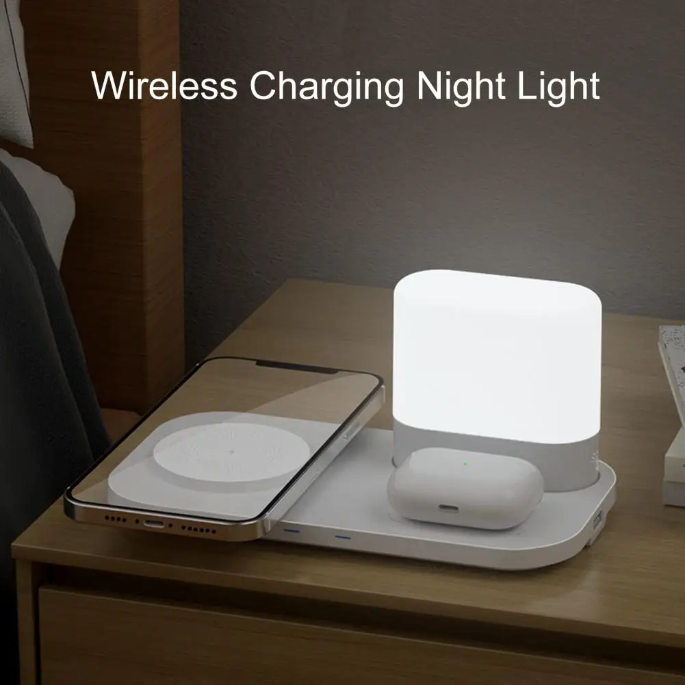 Wireless Charger with Lamp Night light Fast Induction Charging Stand for iPhone 14 13 Pro Max 12 11 Samsung