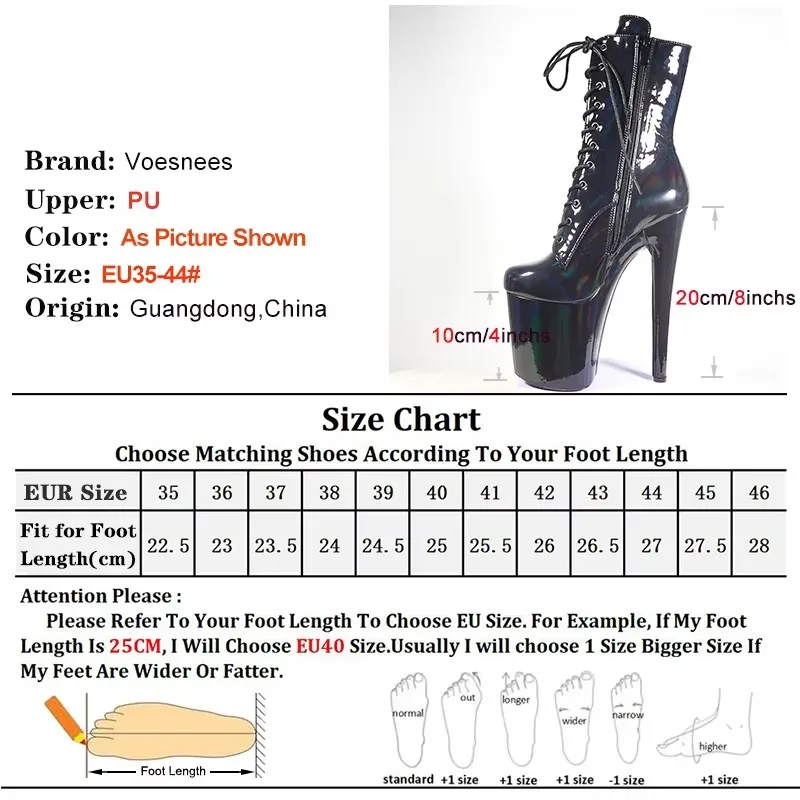 Sexy Shine Patent Leather Women Boots 15 17 20cm/8inchs Extreme High Heels Platform Boots Lace Up Stripper Pole Dancing Shoes