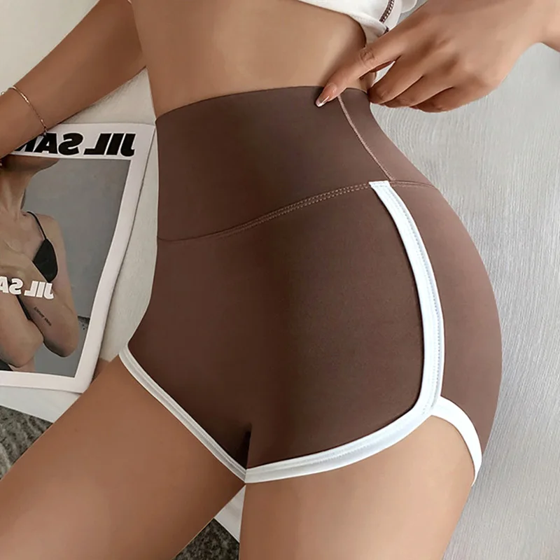 

Women Skinny Yoga Shorts Elastic Ice Silk High Waist Thin Shark Short Pants Sport Cycling Fitness Outerwear