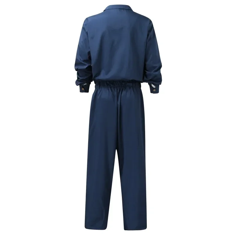 2023 Men Solid Color Jumpsuit Playsuit  Buttons Casual Cargo Clothes Overalls Turn Down Collar Long Sleeve Oversized Waist Pants