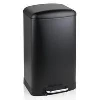 Step-on Trash Can 10.5 Gallon Garbage Can with Lid and Metal Pedal 40 Liter Waste Bin with Inner Bucket Back &Handle Indoor 1