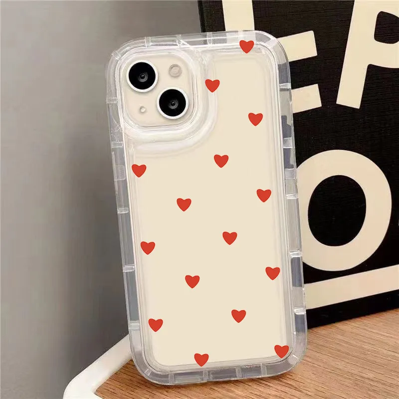 Compact Black and White Heart Design Air Bag Phone Case
