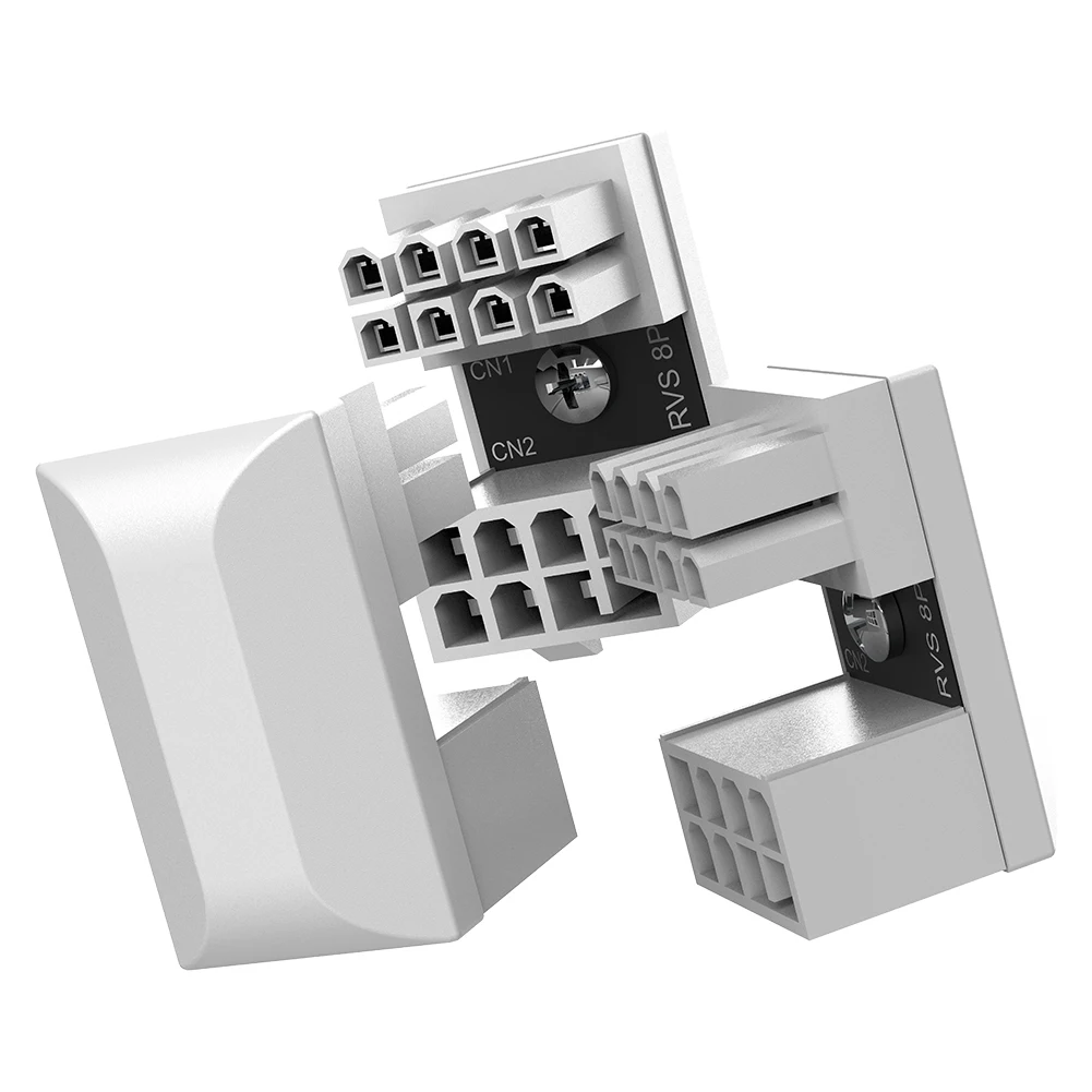 180 Degree Power Supply Adapter Desktop Computer Accessories 8 Pin Female To 8 Pin Male Adapter Fireproof Plastic for Video Card