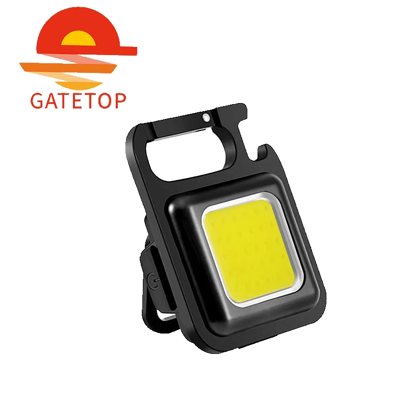 Mini LED Flashlight Work Light Rechargeable Glare COB Keychain Light Portable Flashlight Small Light Corkscrew Outdoor Camping