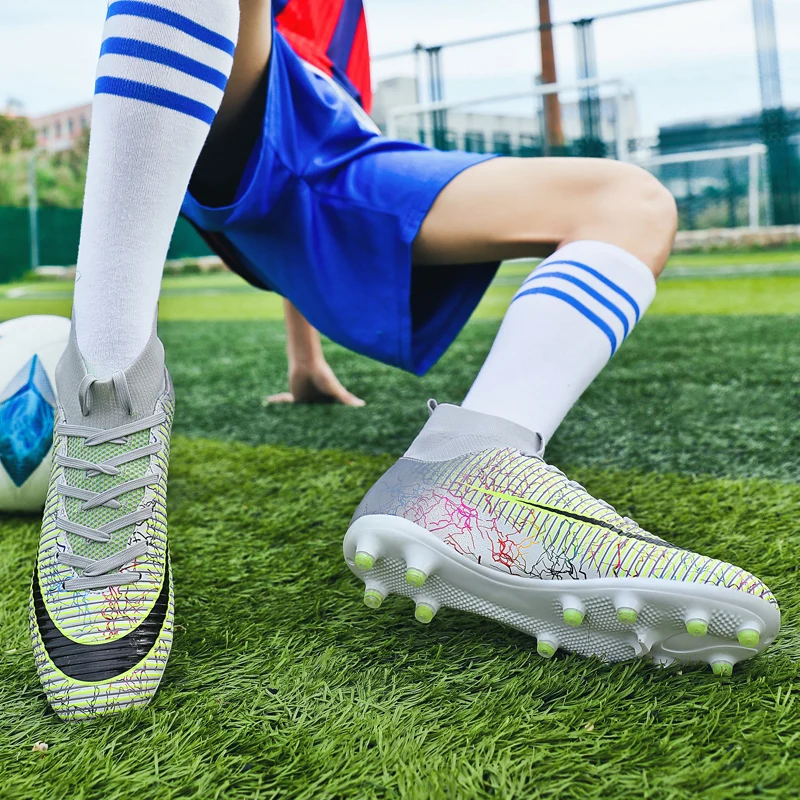 Chaussures de Football professionnelles AG/TF pour enfants, crampons de  Football en gazon artificiel, baskets