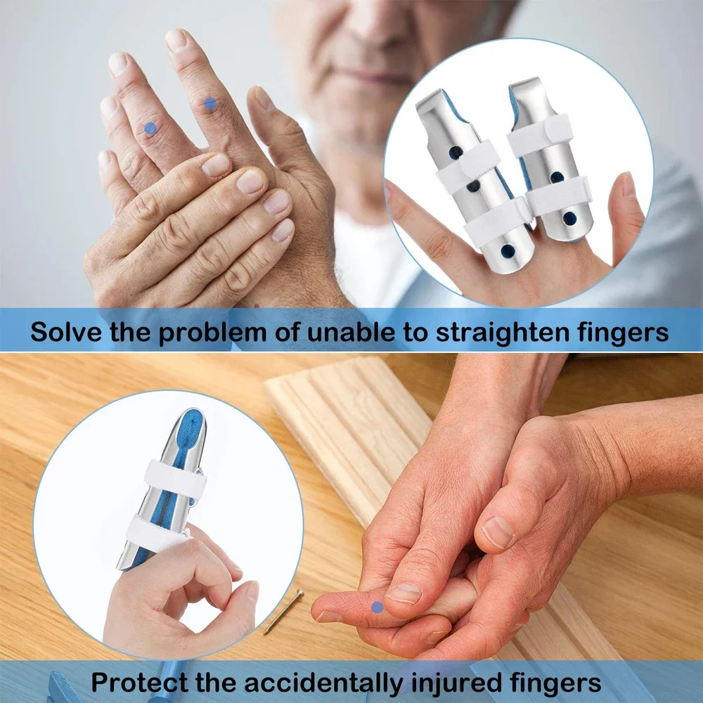 Finger Splints Thumb for Broken/Injured Fingers Stabilization Aluminum Finger Splint Adjustable for Mallet Fingers 1Pc
