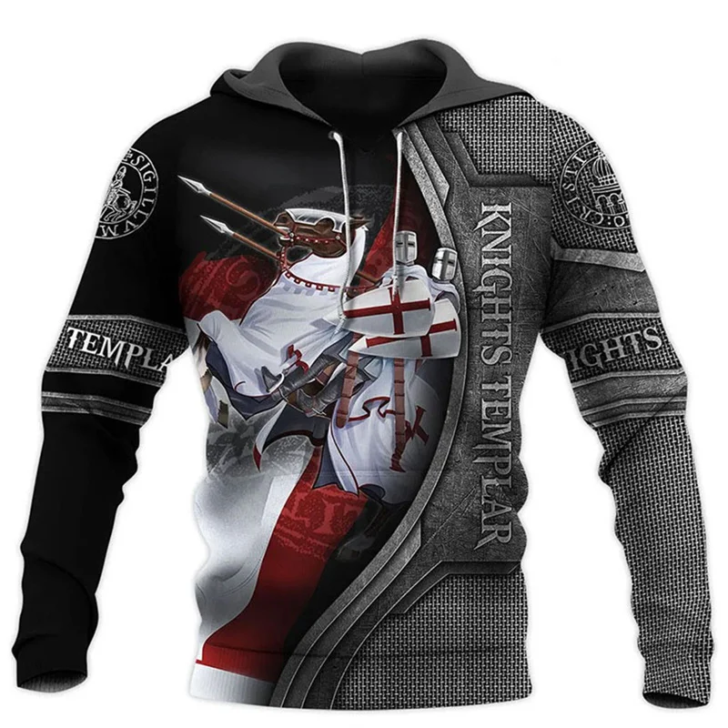 thumbnail image 1 of Sudadera con capucha estampada en 3D de la Orden de los Caballeros Templarios para hombre, sudadera con capucha con gráfico de la Orden de los Templarios pop, sudadera con capucha estilo hipster para, 1 of 4