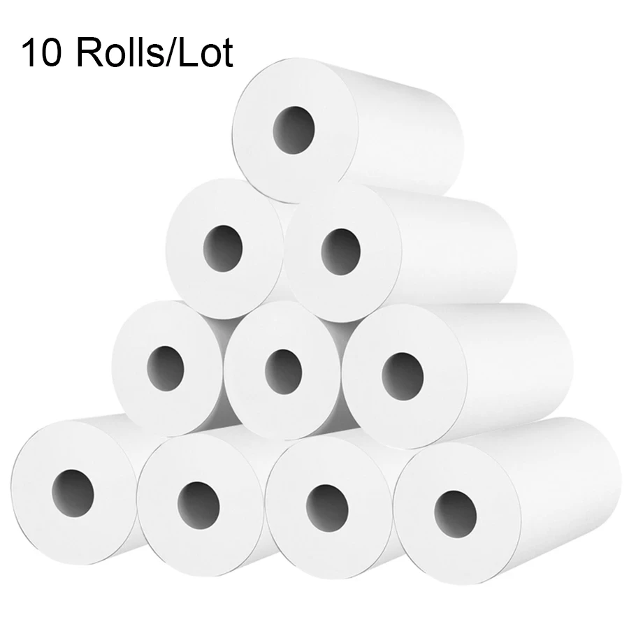 10Rolls 57x25 MM Thermal Paper White Children Camera Instant Print Kids Camera Printing Paper Replacement Accessories Parts