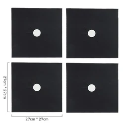 4-Piece Reusable Non-Stick Foil Stove Protector Set (4PCS black)