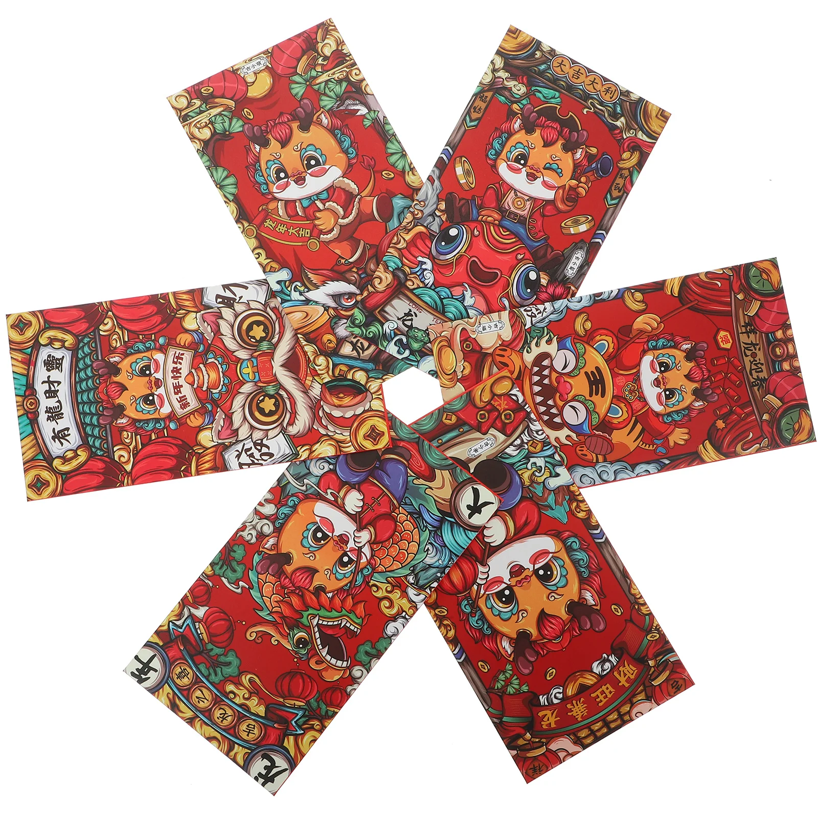 

6 Pcs Red Envelope Bag Purse Year of Dragon Money Packet Chinese Style Envelopes Cardboard Pocket Spring Festival