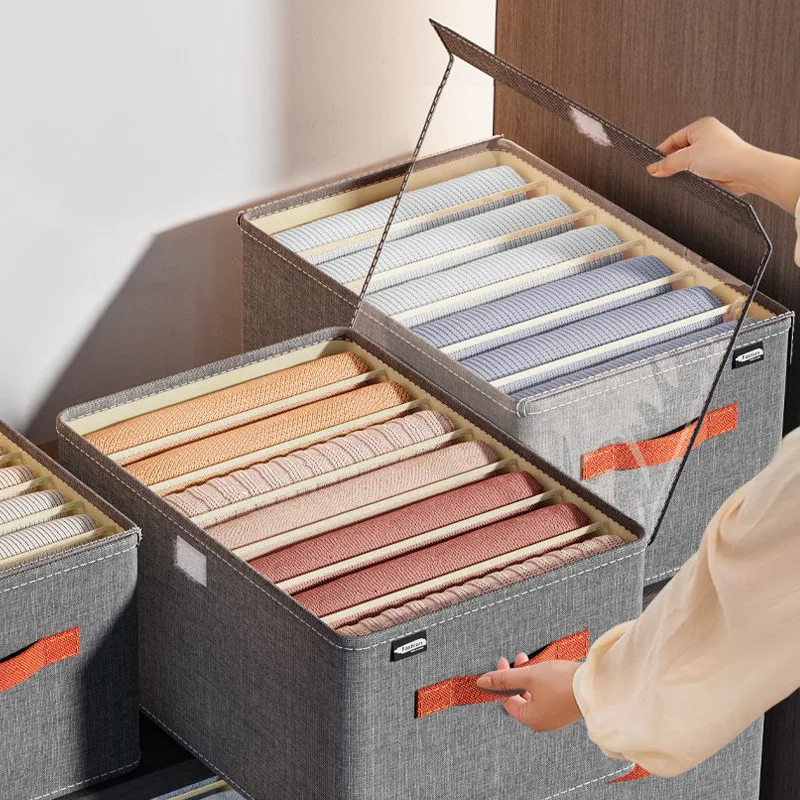 Folded Pants Organizer Drawers Jeans Clothing Storage Box With